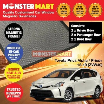 Toyota Prius Alpha Prius V Prius Plus Grand Prius Wagon 2012-2020 (ZVW40) Window Magnetic Sunshades Customised Car Window Magnetic Sunshades (Best compliment with Car default solar film)