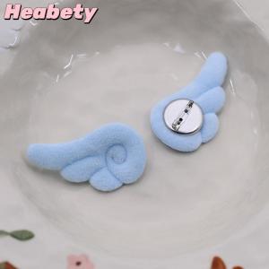Heabety 1 Pair Small Angel Wings Brooch Japanese Style Sweet Clothes Decor Y2K Plush Bag Hat Accessories