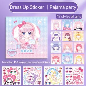 NEW Upgrade Dress Up Sticker Book Princess Doll Sticker Fashionista Make A Face Sticker Book Funny