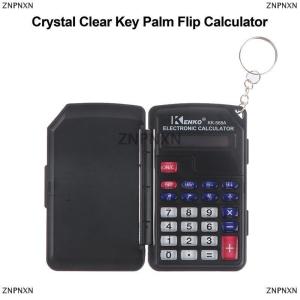 [COD] ZNPNXN คริสตัลใสกุญแจปาล์มพลิกเครื่องคิดเลขกระเป๋ามินินักเรียนแบบพกพา