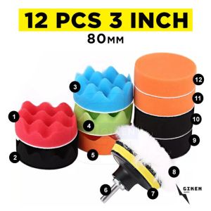 Busa Poles 5 inch - Busa Alat Poles Body Motor Mobil 7/12/22 Pcs 3 Inch 80mm Compound Wax Detailing Mengkilapkan / Polisher Machine / Mesin Polisher/Mesin Poles