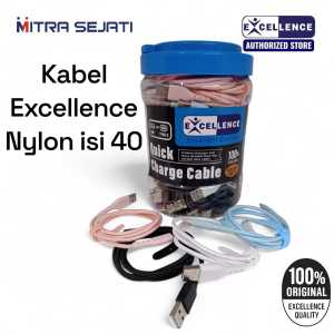 EXCELLENCE Kabel Data Nylon Isi 40 Micro/Type-C/Lightning Original High Quality