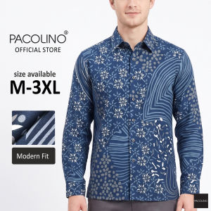 Pacolino Malaysia Men Batik Long Sleeve Modern Fit - Blue Colour 22625-PBK0254-B
