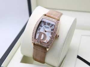 Jam Tangan Wanita Kombinasi Diamond Tali Kulit Free Box & Baterai Cadngan