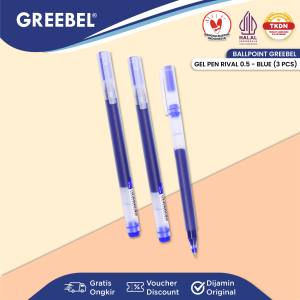 GREEBEL PULPEN GEL RIVAL GP-502 0.5 BIRU / BALLPEN BALLPOIN GEL PEN