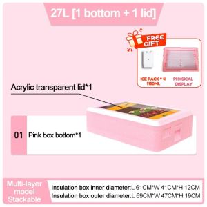 HAILAGN Tiramisu Insulation Box Transparent lid Food-Grade EPP Hot & Cold Storage + 6/7 Molds Suitable for selling at beverage stalls snack stalls etc.