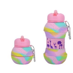 Bình nước gấp gọn thông minh (550 ml) - Bình nước silicon thể thao đa năng