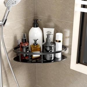 1 ชิ้น ชั้นวางของในห้องน้ำ ที่วางของเข้ามุมสามเเหลียม ไม่ต้องเจาะผนัง ชั้นวางของในห้องครัว ชั้นวางของติดผนังเข้ามุม ไม่ต้องเจาะ