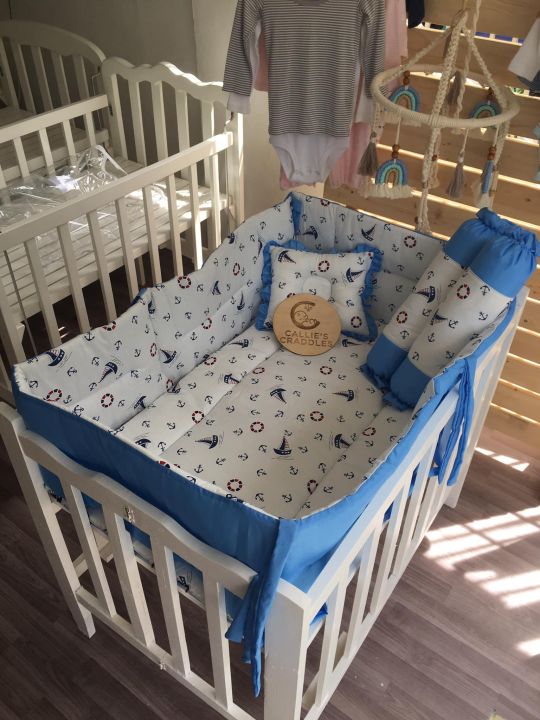 Adjustable wooden crib set ANCHOR design baby bed