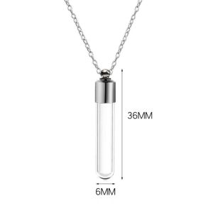 NEXASHOP Transparent Glass Glass Bottle Necklace with Chain Ashes Holder Memorial Necklace Portable Fillable Perfume Vial Pendant