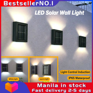 Bestseller Solar Wall Light Outdoor Garden Decorative IP65 Waterproof Solar Fence Light Wall Lamp for Patio Yard Stair Pathway Poo