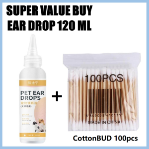 Pet Care Pro Ear Cleanser Drops for Cats & Dogs - 120ml Cat Ear Drops Ear Care Water Pet Ear Cleanser Prevent Ear Mites Remove Earwax Cleaning Water 120ml Ear Eye Mites Kucing Cat Ear Mite Drop Ubat Titik Cuci Kutu Telinga Kucing