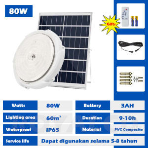 ROYALCD Lampu Langit-langit Surya LED Solar Ceiling Lampu Pencahayaan Dalam Ruangan Rumah Cahaya Putih Lampu Tenaga Surya Lampu Plafon Hias