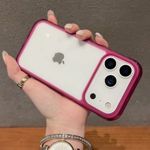 Luxury Transparent Acrylic Color Armor Phone Case For iPhone 17 16 15 14 13 12 Pro Max Shockproof Airbag Soft Bumper Cover Funda