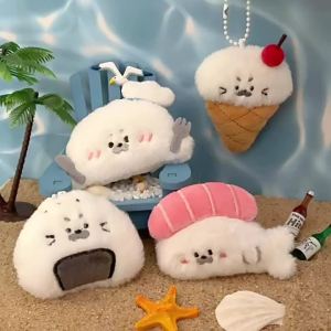 Tengyi Original Food-themed Seal Plush Pendant Decorative Hanging Ornament for Girls Keychain for Couples and Best Friends Backpack Pendant