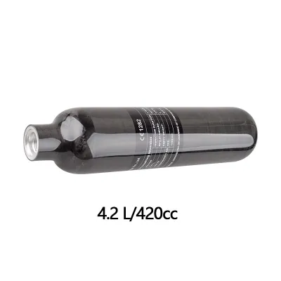 Hpa Scuba 0.42L sợi carbon Xi lanh khí M18 * 1.5 300bar 4500psi Bình khí CO2 Soda chai nước cho trạm lặn hồ cá