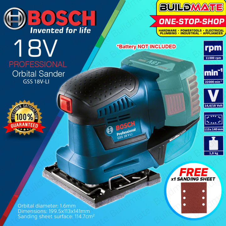 BOSCH Professional Lithium Ion Li Ion Cordless Orbital Sander Solo GSS