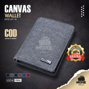 Dompet Lipat Pria Cowok Cowo Laki Laki Remaja Slim Keren Simple Kekinian Premium Canvas Wallet MWJP8 Bahan Kanvas Motif Polos Banyak Slot