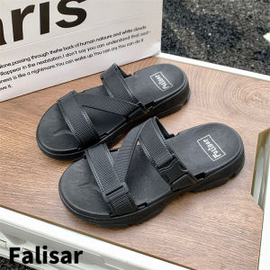 Falisar รองเท้าแตะรุ่นยาง แฟชั่นหญิง สไตล์เกาหลี รองเท้านิ่ม ไม่กัดเท้า พื้นนุ่ม พร้อมส่ง กันลื่น น้ำหนักเบา 4สี size37-41 No.2298