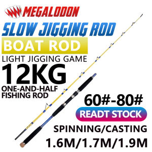 Megalodon Old captain slow jigging rod boat fishing rod super hard Carbon fiber Spinning/casting Ocean Fishing Rod 1.6M/1.7M/1.9M 12kgs lure weight 60-150g Old captain Suitable for plumb weight: 300-800g