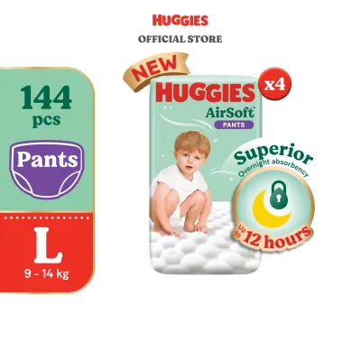 Huggies AirSoft Overnight Pants Large - 144 pcs