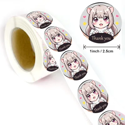 สติกเกอร์ 500 ดวง Thank you ลายสวยๆ น่ารัก ขนาด 1 นิ้ว มีให้เลือกมากกว่า 70 ลาย