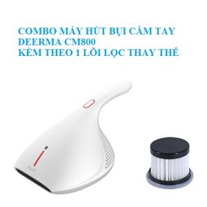 Combo máy hút bụi giường nệm chăn gối cầm tay diệt khuẩn Deerma CM800 kèm theo 2 lõi lọc thay thế - Bảo hành 12 tháng