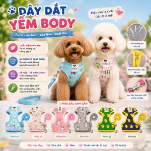 dây dắt yếm body hoạt hình cho chó mèo - T3 PETS SHOP