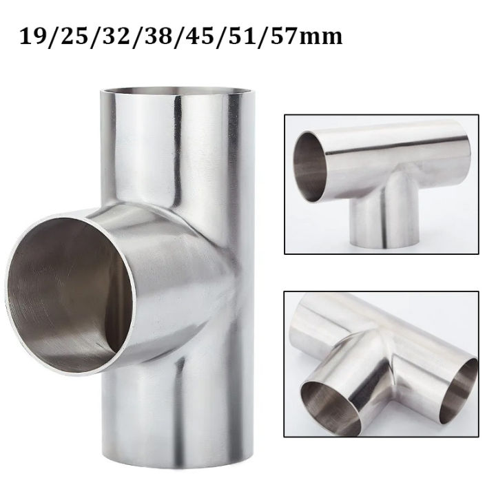 19/25/32/38/45/51/57mm TYPE T Joint Sanitary Pipe OD Butt Weld Tee 3 ...