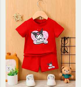 Stelan Kaos anak Perempuan KUROMI Untuk Usia 1-8 Tahun