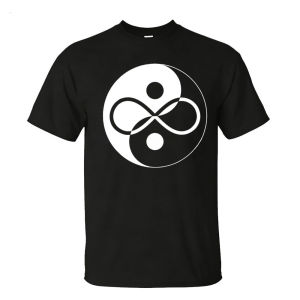 [Local Stock] HBESTY  Yin Yang Infinity Symbol Men T Shirt Classic Taoist Symbol Minimalist Print Fashion Versatile Mens Casual Shirt