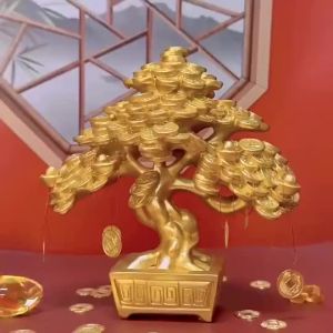 【Ship in 24H】发财树摆件 金錢樹 招财树 八方来财 風水擺件 摇钱树 开业礼品客厅办公室招财摆件乔迁装饰品 Money Plant Money Tree Tree Feng Shui Decoration