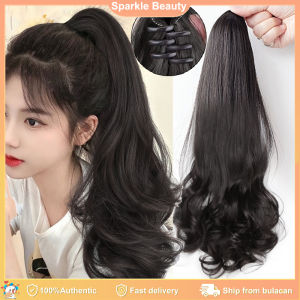50cm Women Fashion Hair Wigs Long Curly Extensions Straight Hair Pony Tail Wig Claw Clip