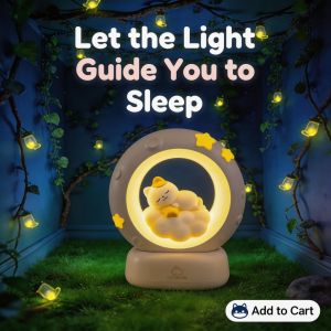 SG Ready Stock Cute Cat Tap Night Light - Star & Moon Design Perfect Birthday Gift for Girls Bedside Decor Lamp