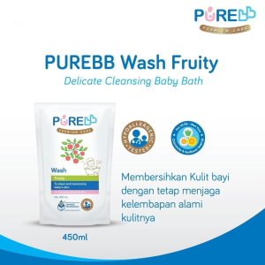 Pure Bb Baby Wash Refill 450ml | Purebb Sabun & Shampo Bayi - Tanpa SLS & Paraben