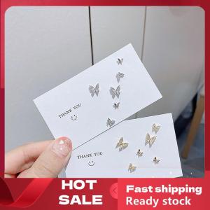 🚚【Local Express Delivery】🚚 6Pcs set Simple Crystal Stud Earring Set For Women Butterfly Zircon Earrings Girl Party Wedding Engagement Jewelry Accessories
