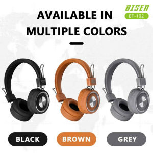 Bisen BT102 Wireless Bluetooth Stereo Foldable Headset with Built-In Mic TF Card/FM/AUX Support