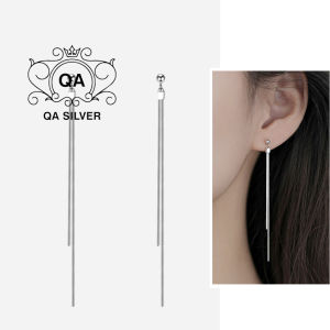 Khuyên tai bạc 925 tua dài bông tai 2 sợi mảnh S925 CHAIN QA SILVER Earrings EA200417