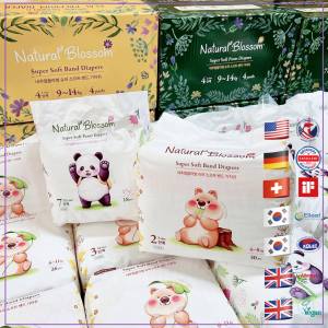 Bỉm dán/quần NATURAL BLOSSOM thuần chay nội địa Hàn Quốc dành cho bé da nhạy cảm (1 bịch)
