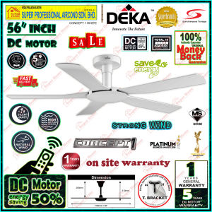 Deka Ceiling Fan Deka CONCEPT 1 (White) 56 inch 5 Blades DC Motor Ceiling Fan with Remote Control