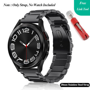20mm Stainless Steel Strap for Samsung Galaxy Watch 6 Classic/6/5/4/3/Actice 2 22mm Metal Band for Huawei GT 4/3/2 46mm for Amazfit Bip/GTS/GTR Smartwatch Strap