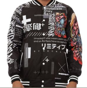 Jaket Varsity Jaket Baseball Bomber Parasut Printing Pria Wanita Bergambar Original Brutalists