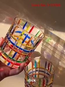 Italy Zecchin Design Colorful Crystal Old Fashioned Whiskey Glass Gothic Whisky Rock Glasses Wine Tumbler Dazzle Color Water Cup