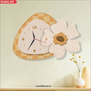 RC - 195 Jam Dinding Ukir HOME Sweet Home  LUCU  Hiasan dingding Ruang tamu/ kamar tidur/Dll