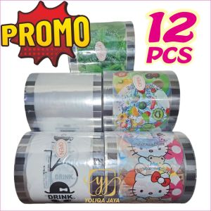 PROMO SEALLER CUP Plastik Lid Cup 1 KARTON / 1 DUS / 12 ROLL Polos Bauh Kartun Drink Teh