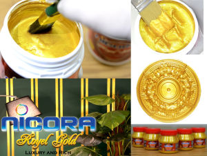 💥NICORA ROYAL GOLD PAINT💥 ( 30G | 90G | 250G | 1KG ) Cat Emas Water Based Royel Metallic Acrylic Gold Color { Wrought Iron Antique Design Art }