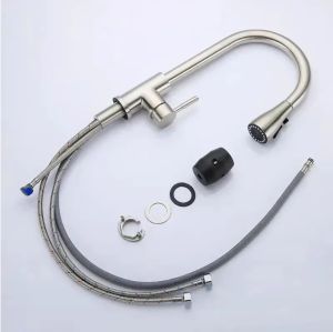 ก๊อกน้ำผสม ก๊อกอ่างล้างจานคุณภาพสูง แบบดึง-ยืดหัวก๊อกได้ สแตนเลส 304 ทนทาน รุ่น FTS-908PM