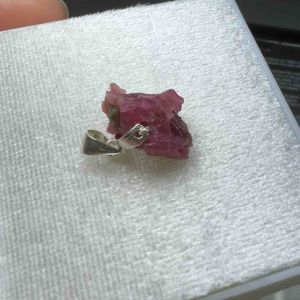 11170-MẶT DÂY CHUYỀN TINH THỂ ĐÁ RUBY ( THIÊN NHIÊN ) MÓC BẠC