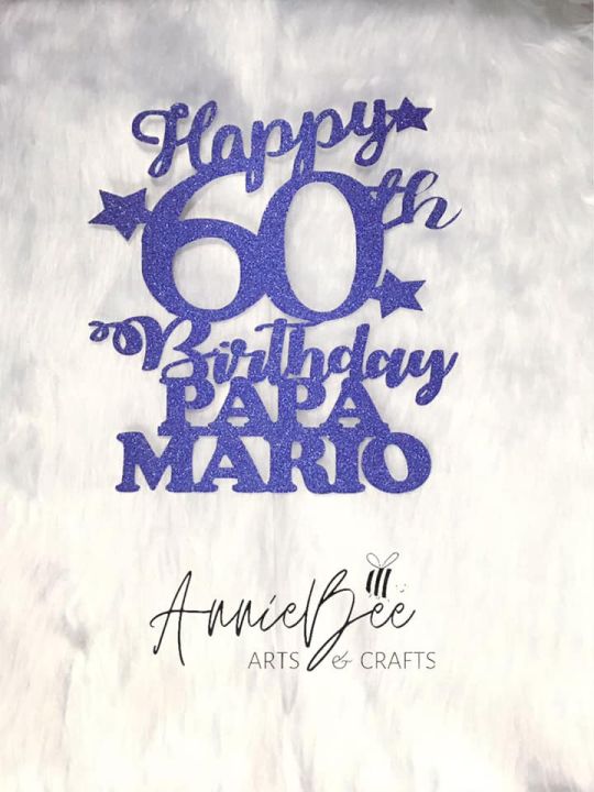 60th Birthday Cake Topper Custom Birthday Decorations 60Th