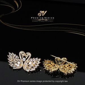 Sv Premium Austria Pin Tudung Swan Women Hijab Pin Kerongsang Muslimah Brooch Mewah Fashion Jewellery With Gift Box